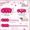 Dog Apparel 20/50PCS Valentine's Day Pet Decorate Bowtie With Diomand Grooming Flower Pink Gifts For Small Dogs Accessories Wholesale