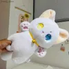 Plush -poppen 25 cm zwart -witte kat pluche speelgoedgreep gevulde dieren patung poppen kinderen speelgoed geschenken Halloween -geschenken speelgoed voor kinderen meisje y240415