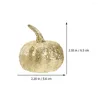 Decorative Flowers 6pcs Glitter Pumpkin Artificial Pumpkins For DIY Craft Fall Harvest Thanksgiving Party Decoration ( Golden )