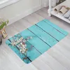 Carpets Plum Blossom Plank Blue Wood Flower Kitchen Doormat Bedroom Bath Floor Carpet House Hold Door Mat Area Rugs Home Decor