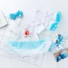 Neues Neugeborenes Kleid Ostern Kurzarm Cartoon Kaninchengnade Harper Dress Set