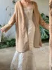 Sukienka Kobieta na wybiegu Haft bez pleców Vintage Seksowna plaża Boho koronkowa impreza Sundress Kobiet Summer Maxi Vestido 240410