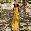 Tute da donna Rompers Femme Beach in stile sciolto di colore solido senza spalline Donne Oversize Women Holiday Y Vaccazioni da gioco Drop Deli Dhrji