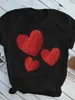 Magliette da donna maglietta casual maglietta dolce amore cuori di San Valentino stampato maglietta harajuku t-shirt a manica corta