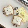 Keychains Lanyards Toast Bread Plush Bread Keychain Ins Decoration Charm Söt nyckelkedja Kawaii Cartoon Bread Keyring Ryggsäck Pendant