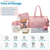 Bolsas de fraldas Pangdube 5pcs/conjunto mamãe saco de fraldas de bebê à prova d'água para acampamento Bolsa de mamãe de fraldas para carrinho de maternidade Bola de moda L410