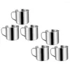 Mugs 6Pcs Kids Water Espresso Cups Stainless Steel Coffee Small Home Accessory