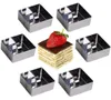 Anelli di cottura in acciaio inossidabile da 6 pcsset quadrati anelli da dessert mini torta e anello mousse set con pusher15989583302967