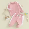 Clothing Sets Born Baby Girl Clothes Contrast Color Long Sleeve Crew Neck Sweatshirt Sweatpants Fall Outfits