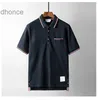 Summer TB Trend Pure Cotton Sports T-shirt Mens Pocket Ribbon Lapel Fashion Polo Shirt 2116-1