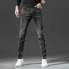 Designer de jeans masculins de la marque tendance denim décontracté micro-élastique jeune coton gris pantalon long pantalon gris foncé gris