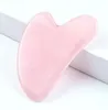 Rose Gua Sha Stone Quartz Pink Jade Board Naturalstone Craper Scraper Chinese Guasha Pad WLL8669025410