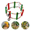 Autres fournitures d'oiseau pour animaux de compagnie Ferris Wheel Toy coloré à mastication colorée Bamboo Birds Pet Cage Accessoire pour charmant