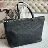 Stroweve tote TOESE BOUWEN TAG FASHIER BRIEVEN GOUD LEDERHAND MAGNETISCHE KNOP VROUWEN Handtassen Purse in Zipper Pocket Grote capaciteit zakken