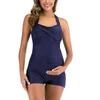 Women's Swimwear Bikini Retro Swimsuits With Boyleg Pregnancy Bathing Boyshort Tankini Women 2024 Suit