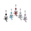 Navel Bell Button Rings Yyjff D0053 Bowknot Belly Ring Mix Colors Drop Delivery Jewelry Body Dhrai