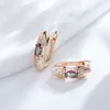 Bengelen oorbellen kinel trendy 585 roségouden kleur Engels voor vrouwen glanzende kleurrijke natuurlijke zirkoonaccessoires vintage dagelijkse fijne sieraden