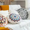 Kussen 1 pc kast Marokko etnische stijl hand-ebroidery round woonkamer bank decoreren thuis textielaccessoires