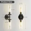 Modern Brass Knurled Wall Sconces with Glass Shades - Elegant 2-Light Gold Vanity Lights for Living Room, Bedroom, Hallway, Kitchen, Bathroom Decor