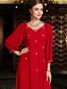 Roupas étnicas Dubai saia maxi vestido vermelho festas mulheres elegantes vestidos de manga longa de luxo peru plus size size feminino saudi abayas