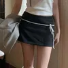 Kjolar sommar mini för kvinnor y2k hög midja sexig tät väska höft kort kjol koreanska mode damer faldas mujer 2024