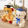 Plüschpuppen Graduierung Bären Plüschspielzeug süßer Teddybär Soft Doll Jungen Mädchen Studenten Abschlussgeschenk Y240415