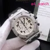 AP Machinery Wrist Watch Royal Oak Offshore Series Calendar Timing 42mm Fashion Automatic Mechanical Steel Sports Mens Watch 26170STOOD091CR01 White Plate Black N