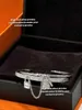 Högkvalitativ klassisk armbanddesigner Jewely Diamond dubbelskiktarmband låskedja ringfingeröppning rosguld mosang lyx