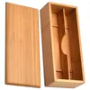Cadenos de almacenamiento de almacenamiento Cadro Cucharero Phicstick Wooden Tableware Organizador de cubierta de cubierta de bambú palillos de bambú