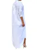 Robes décontractées Femmes Bouton Down Shirt Robe en V manche longue lâche plus taille t maxi kaftan tops