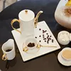 Teaware -sets Europees theekopje set salontafel dineren decor creatief flow glazuur gouden slagbekers housewarming cadeau huis decore