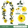 Decorative Flowers 2.5M Artificial Sunflower Vine Rattan Indoor Wall Hanging Festival Prop LED Light Winding Fake Plants Home Decoration