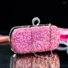 Sacchetti da sera frizione rosa borsetta da donna bling palette da paillettes 2024 sacche di telefono di lusso designer crossbody piccolo piccolo