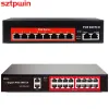 SYSTEEM SZTPWIN 48V 8/16 PORTS POE SWITCH Ethernet 10/100Mbps IEEE 802.3 AF/AT voor IP CCTV Security Camerasysteem