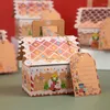 Gift Wrap 4st Christmas House Shape Candy Box Xmas Kraft Paper Decorations for Home Year Kids Navidad