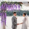 Dekorativa blommor 12 Pack Artificial Fake Wisteria Vine Ratta Hanging Garland Silk String Home Party Wedding Decoration Flower Wholesale