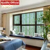 Adesivos de janela Largura 45/60/90cmx200cm Green Bamboo Flely Pattern Glass Film Banheiro Cozinha Infantil Quarto do jardim de infância Living A