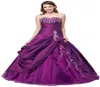 Nowe tanie zapasy fioletowe sukienki Quinceanera na 15 imprezę Słodko 16 Formalne suknie imprezy balowe rozmiar rozmiar 216 QC2126402888
