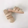 Luxury designer sandals famous woven rope shoes sandal loafer girl summer beach men sliders sexy pool leather woman outdoor casual shoes flat slipper lady slide mule