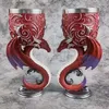 Tasses 2024 Dragon 3D Dragon sculpté en acier inoxydable tasse de vin vintage couple assorti de bière