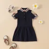 Girl's Summer Princess Dresses Toddlers Plaid Cotton Dress Cute Little Girls Fashion Short Sleeve Dress Baby Clothes BH245