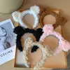 Schattige teddybeer pluche gezicht wast internet rode hoofdband, eenvoudige pony haarclip, hoofdband