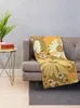 Blankets Brown Orange Ivory & Green Vintage Flower Pattern Throw Blanket For Sofa Thin Camping Kawaii