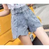 Dames shorts Summer Denim for Women 2024 Spring Fashion Loose High Tailed Chic Solid Casual Jean Pockets F174