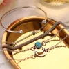 Fengxin Turquoise Simple Personalized Moon Bead Bracelet Set of 5 Handicrafts