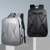Sırt çantası erkekler sert kabuk büyük kapasiteli iş dizüstü bilgisayar çantası usb port rhombus tasarım moda kolej öğrenci okulu