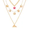 Chain Butterfly Multi coureered Love Smallgungun Pendant Collier Instagram Nouveau produit Niche Niche Femme