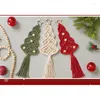 Tapisserier DIY Macrame Christmas Tree Kit Handgjort bomullssträng Sträng Boho Xmas trådmaterial Package Gift