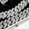 Lodowe łańcuch dla mężczyzn 925 Srebrnych łańcuchów Baguette Cut Moissanite Diamond 18 mm VVS Cuban Link łańcuch