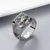 Anéis homens homens banda designer de anel jóias de moda jóias titânio aço inoxidável anéis de grade de tigre solteira casual casal letra clássica diamantes prata size 6-10 014